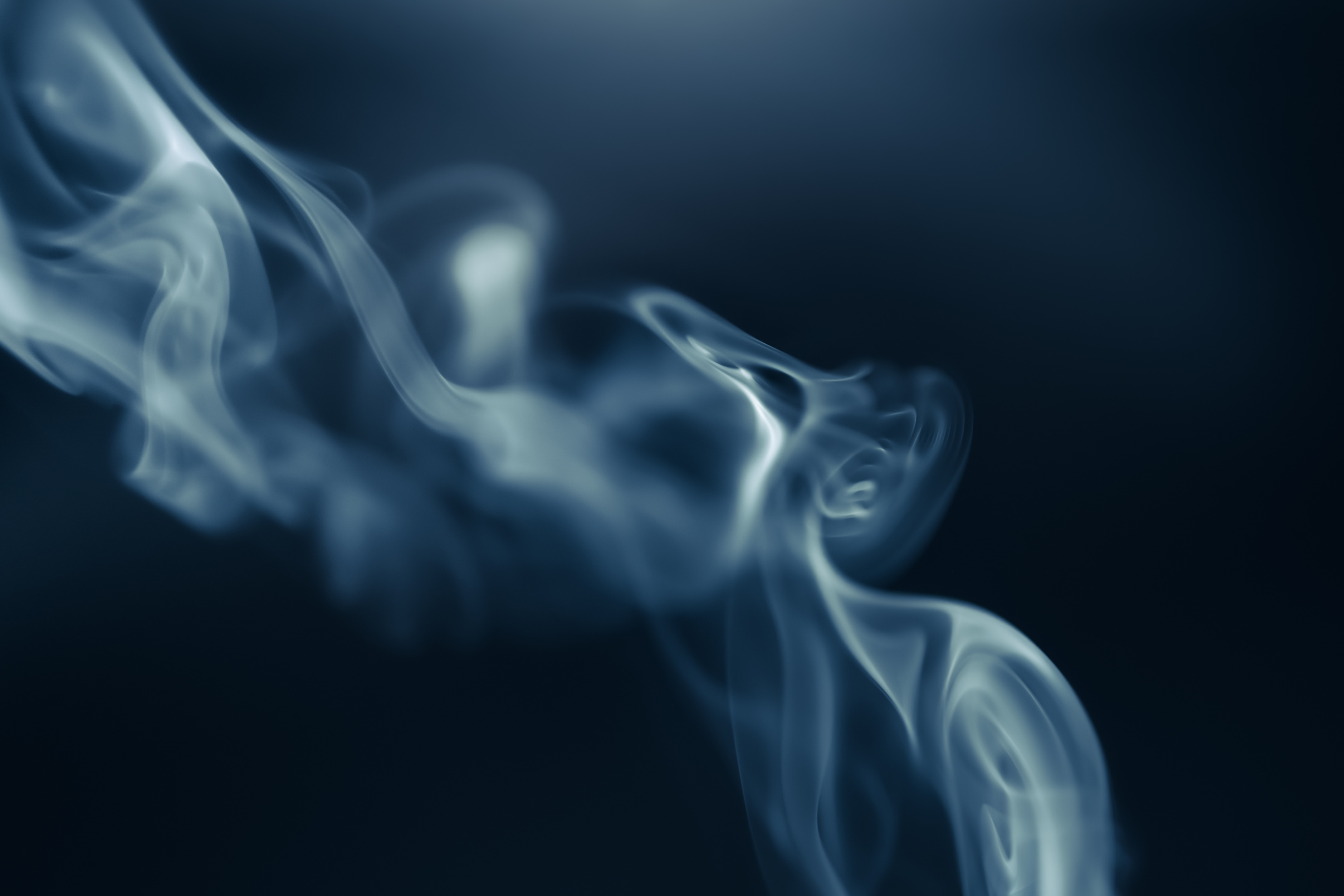 White Smoke in Black Background